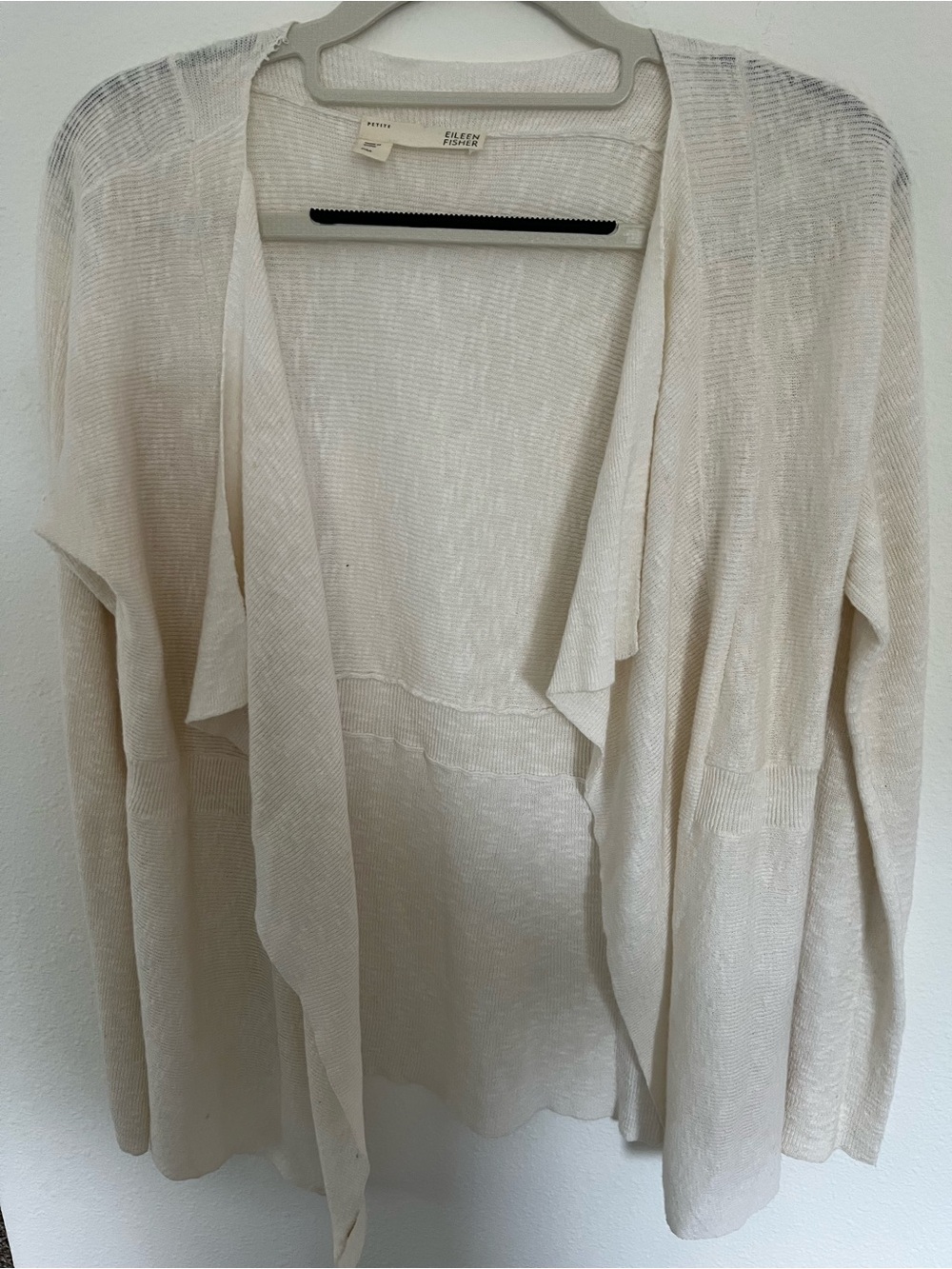 Eileen Fisher Soft Cream Open-Front Cardigan